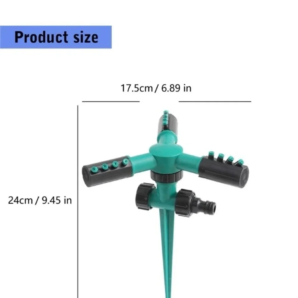 360° Rotating Garden Sprinkler Adjustable Lawn Water Sprayer Teal Black